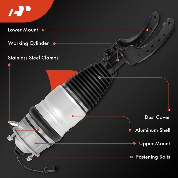 Front Passenger Air Suspension Strut for VW Touareg Porsche Cayenne 11-18