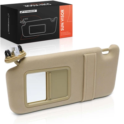Driver Beige Sun Visor with Mirror