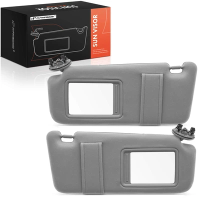 2 Pcs Beige Sun Visor with Mirror