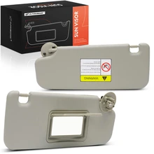 2 Pcs Driver & Passenger Gray Sun Visor with Mirror