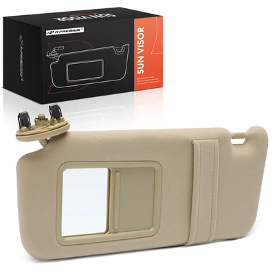 Driver Beige Sun Visor with Mirror