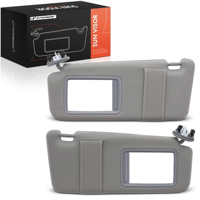 2 Pcs Gray Sun Visor with Sunroof Mirror