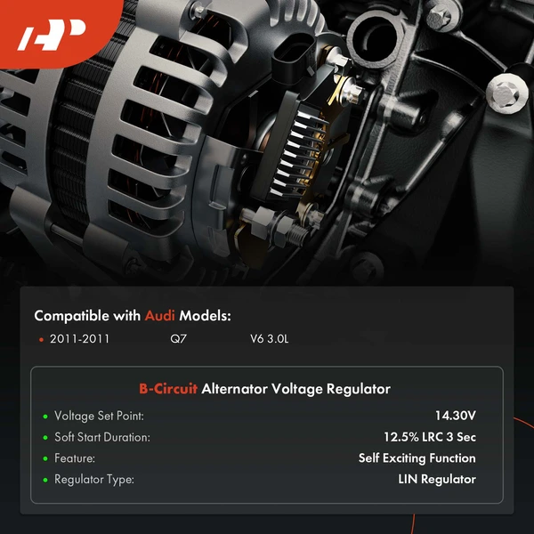 Alternator Regulator for Audi Q7 2011 V6 3.0L GAS 12 Volt B-Circuit