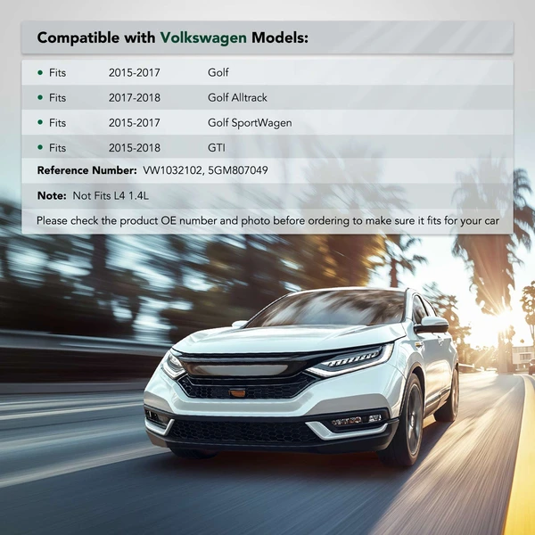 Front Driver Bumper Cover Retainer for Volkswagen Golf 2015-2017 GTI 2015-2018