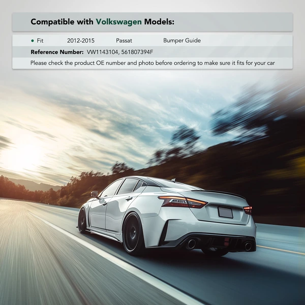 Rear Passenger Plastic Bumper Bracket Cover Guide for Volkswagen Passat 2012-2015