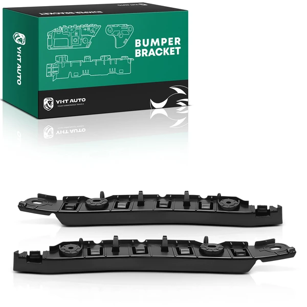 2 Pcs Front Driver & Passenger Bumper Bracket for Chrysler 200 2015-2017 Sedan Black