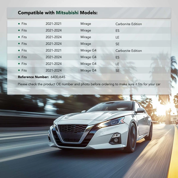 Front Driver Plastic Retainer Bracket for 2021-2024 Mitsubishi Mirage