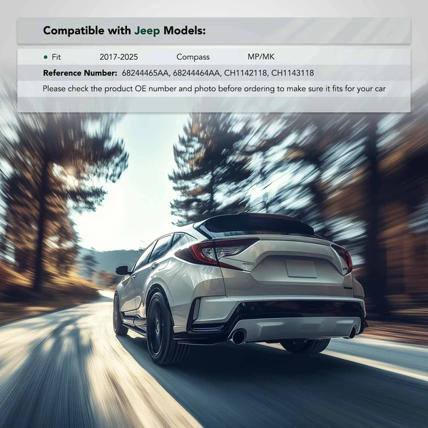 2 Pcs Rear Plastic Bumper Bracket Retainer Mounting Braces for Jeep Compass 2017-2025