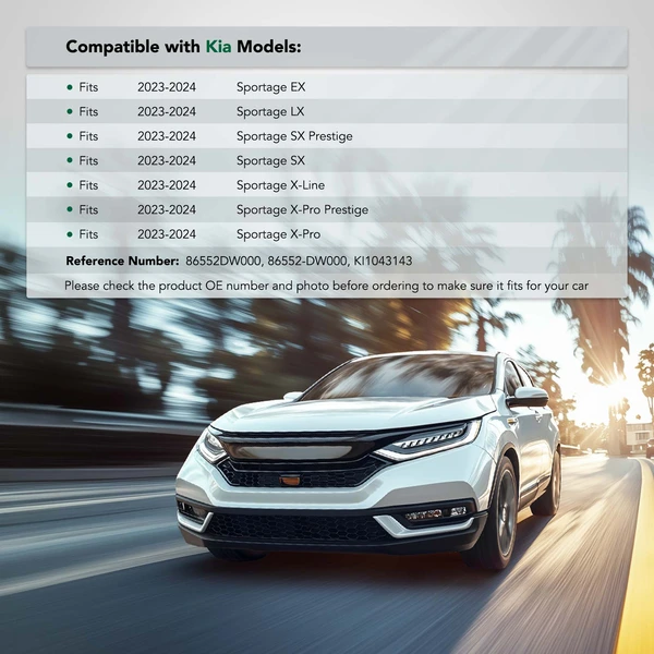 Front Passenger Outer Polypropylene & Glass Fiber Bumper Cover Bracket for Kia Sportage 2023-2024