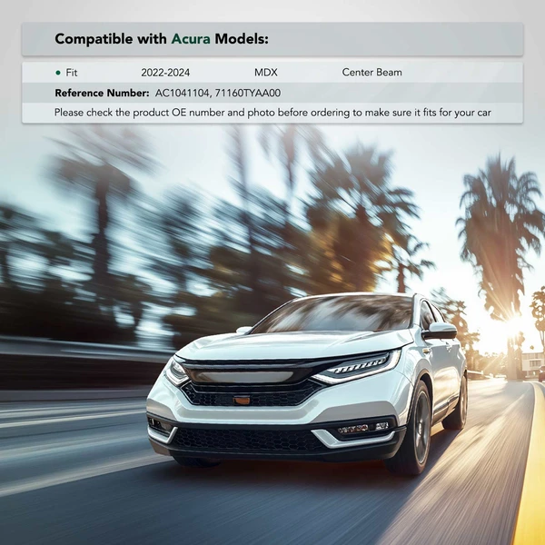 Front Steel Bumper Cover Support for 2022-2024 Acura MDX