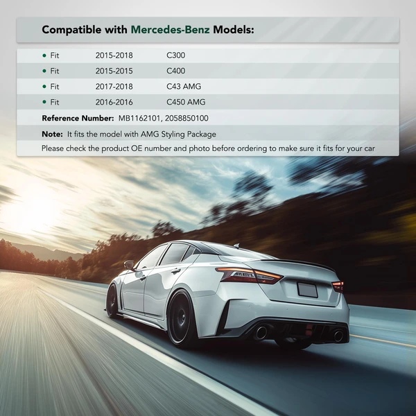 Rear Driver Plastic Bumper Bracket for Mercedes-Benz W205 C300 2015-2018 C400