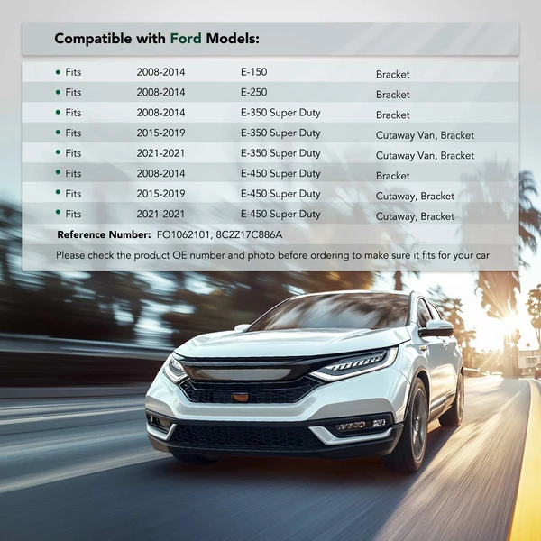 Front Driver or Passenger Plastic Bumper Support for Ford E-150 E-250 2008-2014