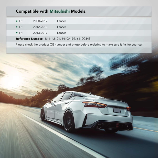 Rear Driver White Plastic Bumper Bracket for Mitsubishi Lancer 2008-2017