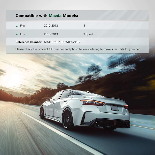 Rear Driver Plastic Bumper Cover Reinforcement Bracket for 2010-2013 Mazda 3