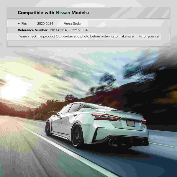 Rear Driver Plastic Bumper Cover Support for Nissan Versa 2020-2024 Sedan