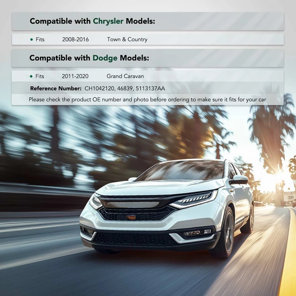 Front Driver Polypropylene Plastic Bumper Retainer for Dodge Grand Caravan