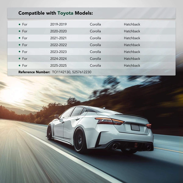 Rear Driver Plastic Bumper Cover Support for Toyota Corolla 2019-2025 Hatchback