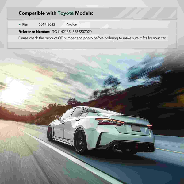 Rear Driver Plastic Bumper Cover Support Seal for Toyota Avalon 2019-2022