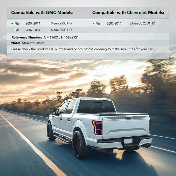 Rear Driver Plastic Bumper Step Pad Insert for Chevy Silverado 2500 HD GMC Sierra