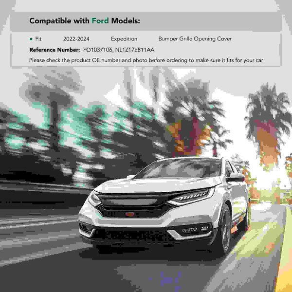 Front Polypropylene Plastic Bumper Grille Molding for Ford Expedition 2022-2024