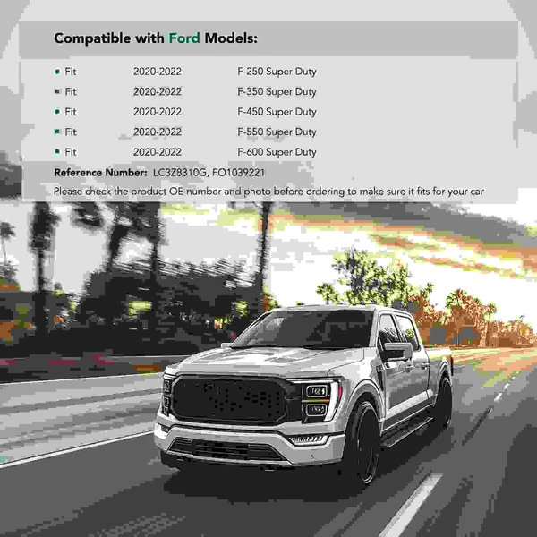 Front Passenger Plastic Tow Hook Bezel for Ford F-250 F-350 F-450 Super Duty Long