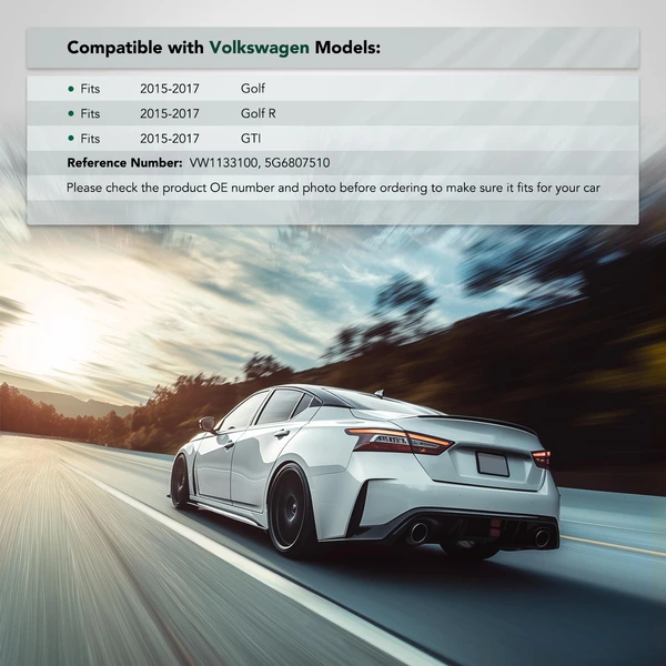 Rear Passenger Bumper Bracket for Volkswagen Golf Golf R GTI 2015-2017 Hatchback