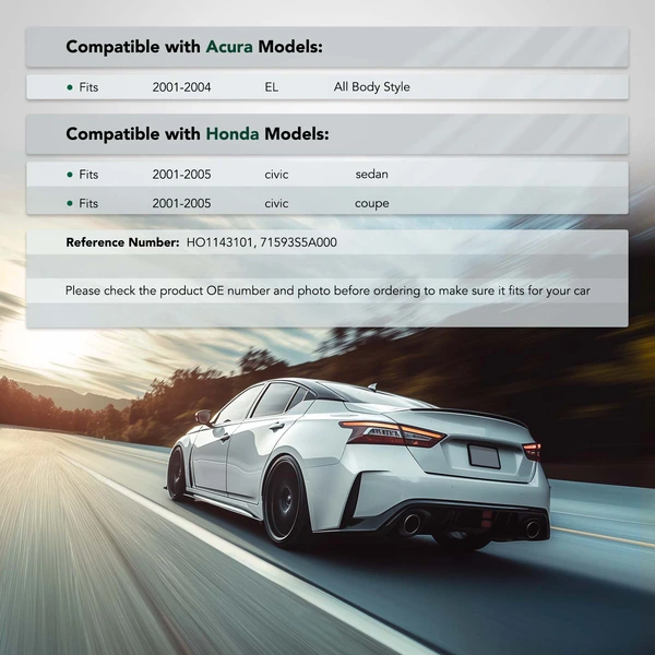 Rear Passenger Plastic Bumper Bracket for Honda Civic 2001-2005 Acura EL