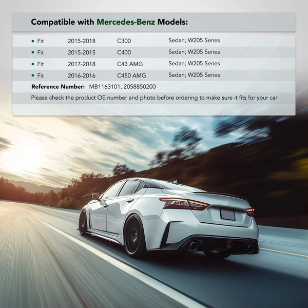 Rear Passenger Plastic Bumper Bracket for Mercedes-Benz W205 C300 2015-2018 C400