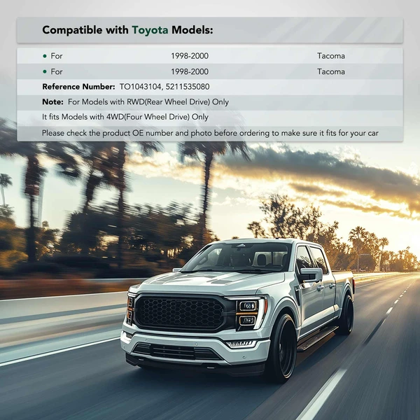 Front Passenger Polyoxymethylene Plastic Bumper Bracket for Toyota Tacoma 1998-2000