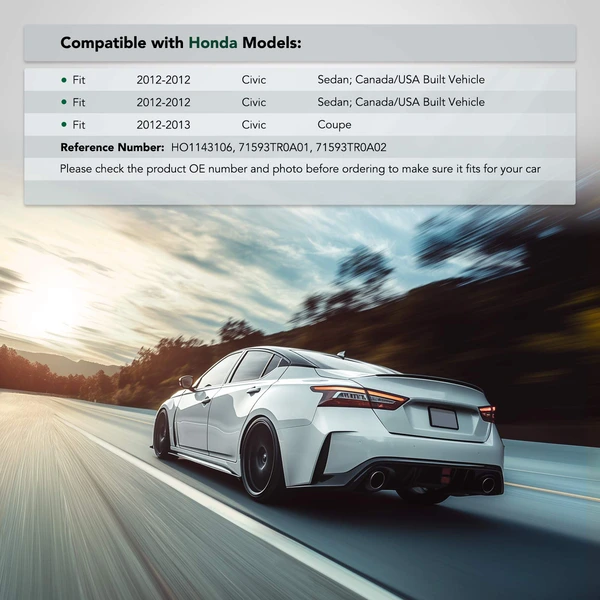 Rear Passenger POM Plastic Bumper Bracket for Honda Civic 2012-2013 L4 1.8L 2.4L