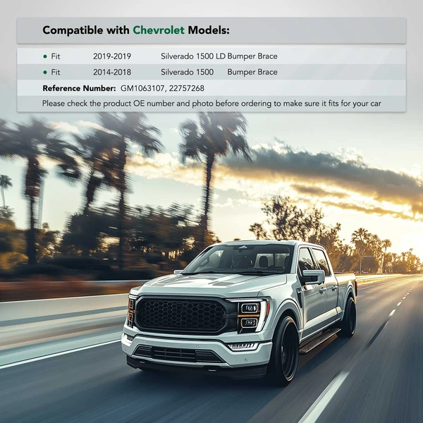 Front Passenger Steel Bumper Bracket for 2019 Chevrolet Silverado 1500 LD