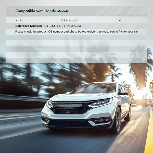 Front Passenger Plastic Bumper Bracket Stay for Honda Civic 2004-2005