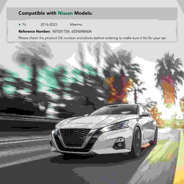 Front Upper Bumper Cover Retainer for 2016-2023 Nissan Maxima