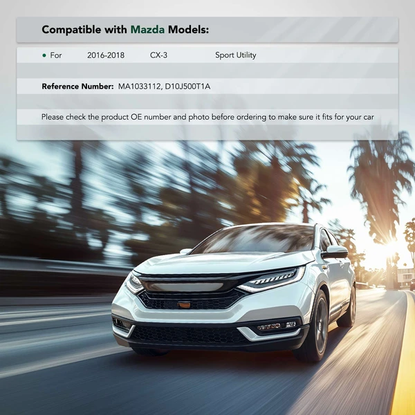 Front Passenger Plastic Bumper Cover Retainer for 2016-2018 Mazda CX-3