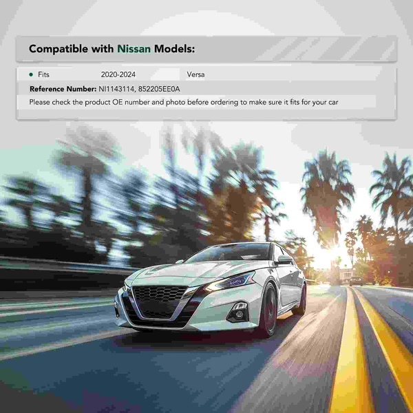 Rear Passenger Plastic Bumper Cover Support for 2020-2024 Nissan Versa