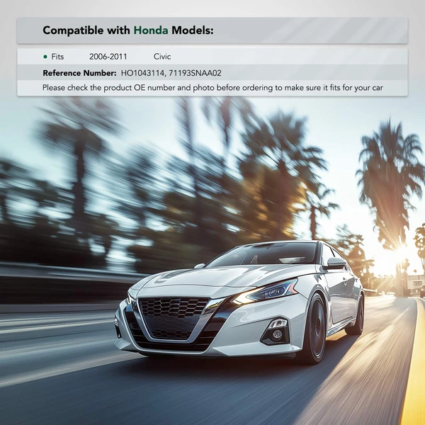 Front Passenger Plastic Bumper Bracket Cover Spacer for Honda Civic 2006-2011