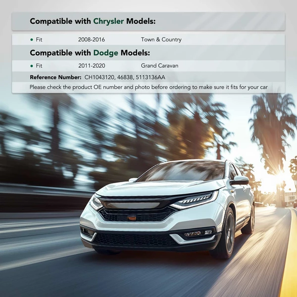 Front Passenger Polypropylene Plastic Bumper Retainer for Dodge Grand Caravan