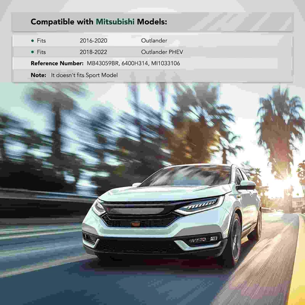 Front Passenger POM Plastic Bumper Brackets for 2016-2020 Mitsubishi Outlander