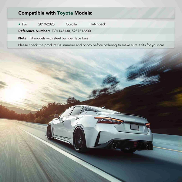 Rear Passenger Plastic Bumper Cover Support for Toyota Corolla 19-25 Hatchback