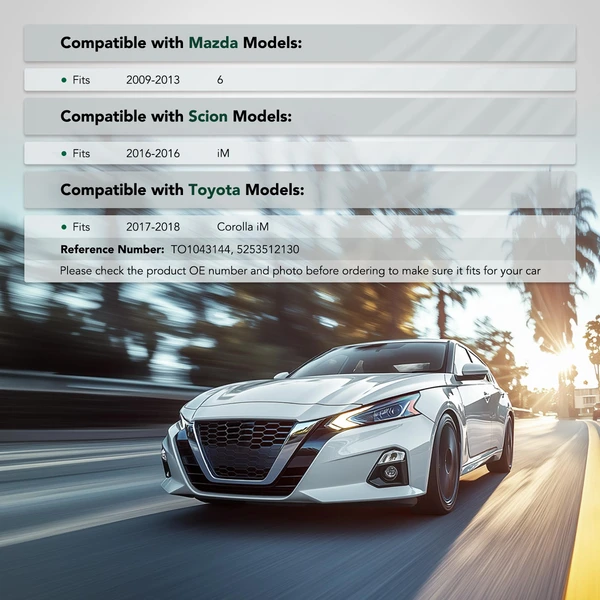 Front Passenger ABS Plastic Bumper Cover Retainer for Scion iM 2016 Toyota