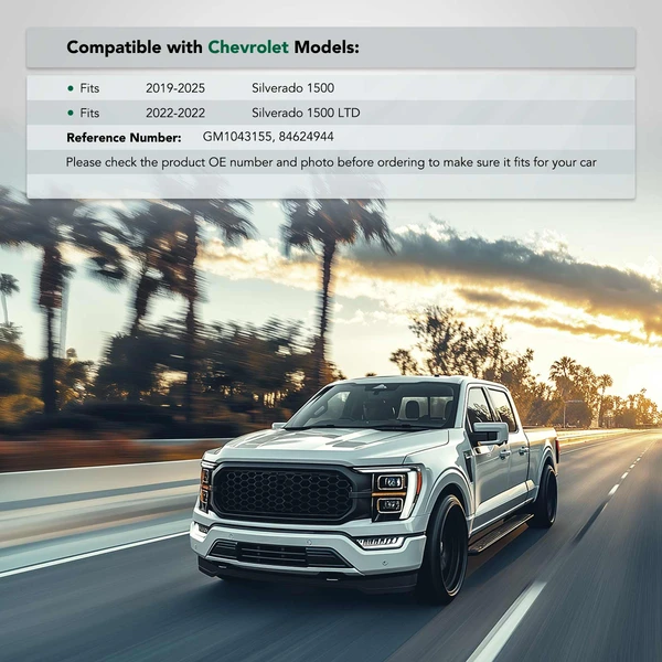 Front Passenger Plastic Bumper Bracket for Chevrolet Silverado 1500 2019-2025