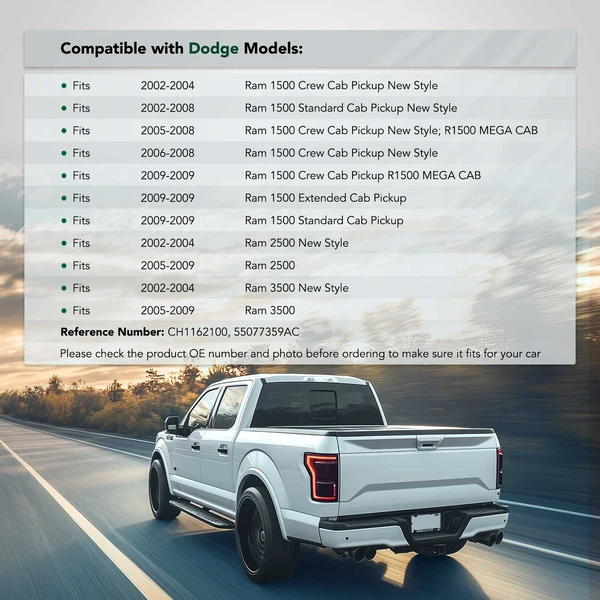 Rear Driver Steel Bumper Bracket for Dodge Ram 1500 Ram 2500 Ram 3500 2002-2009