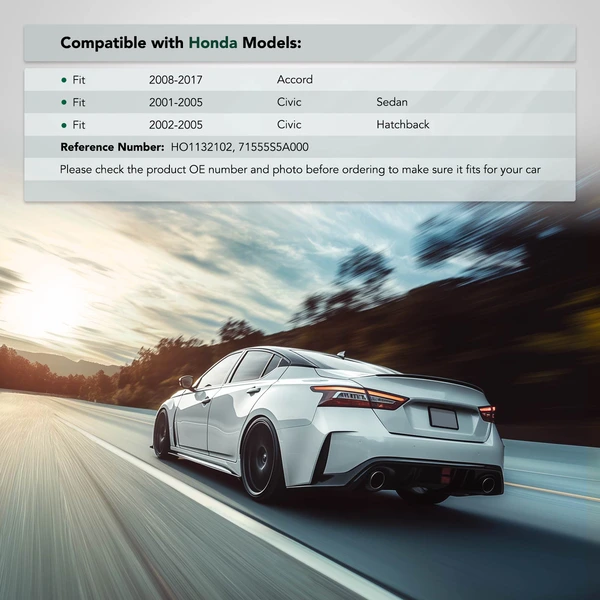 Rear Driver Steel Bumper Bracket for Honda Civic 2001-2005 Accord 2008-2017