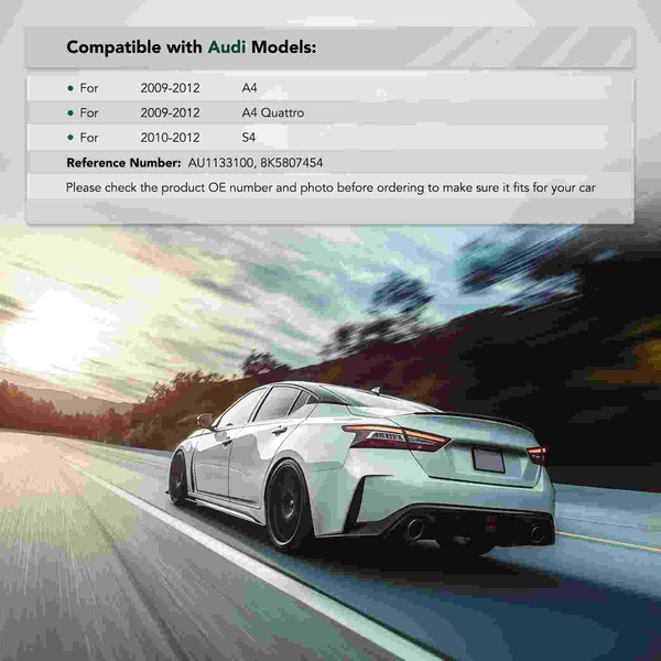 Rear Passenger Plastic Bumper Cover Retainer for 2009-2012 Audi A4 Quattro