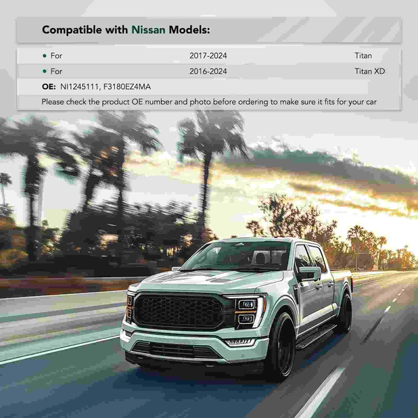 Front Passenger Steel Fender Support for 2016-2024 Nissan TITAN XD