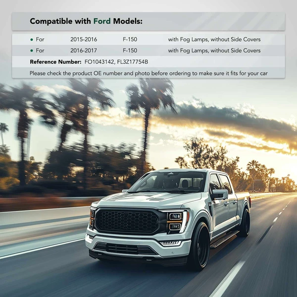 Front Passenger Upper Steel Bumper Bracket for Ford F-150 2015-2017 with Fog Lamps