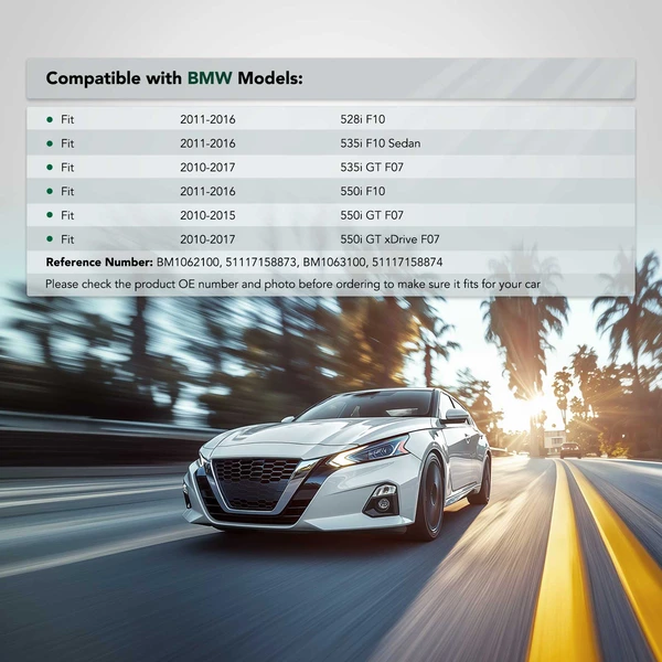 2 Pcs Front Lower Aluminum Bumper Bracket Lower Brace for BMW F07 F10 528i 550i