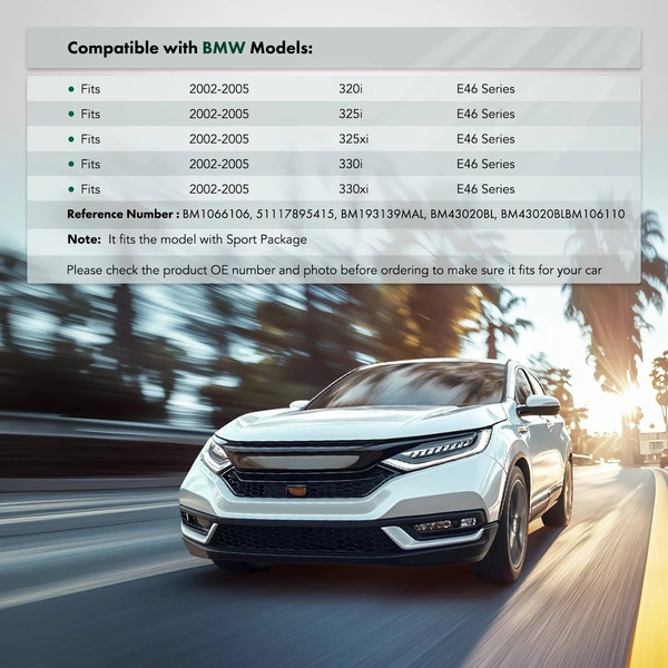 Front Driver Plastic Bumper Face Bar Bracket for BMW E46 320i 325i 325xi 330i