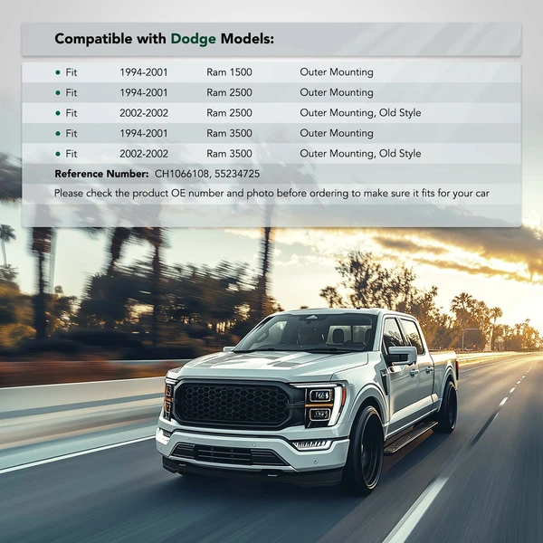 Front Driver Outer Steel Bumper Bracket for 1994-2002 Dodge Ram 2500