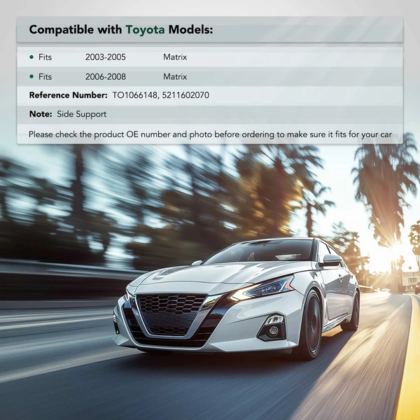 Front Driver Plastic Bumper Bracket for Toyota Matrix 2003-2008 Wagon L4 1.8L